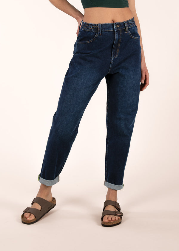 3rd rock Gaia climbing jeans - Donald is 6ft 1″  with a 30" waist, 36" hips & a 33" inseam and is wearing a size 30LL. F
