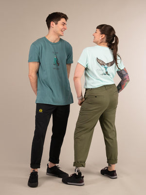 LARK Chinos | Organic Cotton Flexible Chinos | 3RD ROCK Clothing -  Laura is 5ft 6 with a 31