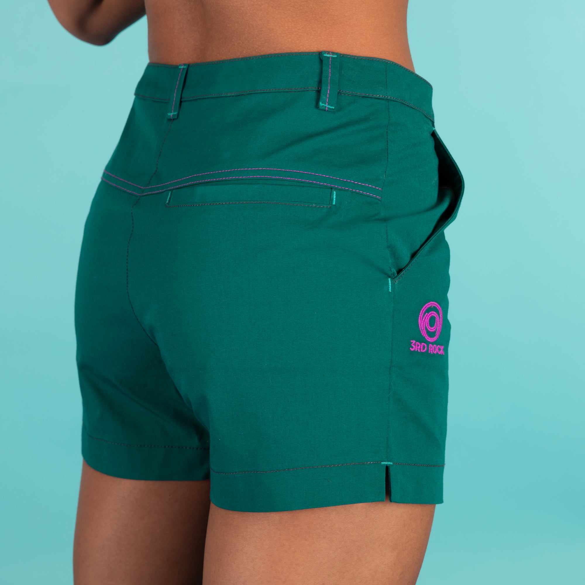 MARY Shorts | Lightweight Organic Cotton | 3RD ROCK Clothing -  Kendal is 5ft8" with 38" hips and wears a size 10. F