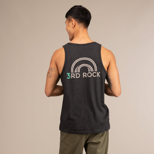 ROMAN LOGO VEST | Organic Cotton Action Vest | 3RD ROCK Clothing -  Donald is 6ft 1 with a 39" chest and wears a size M M