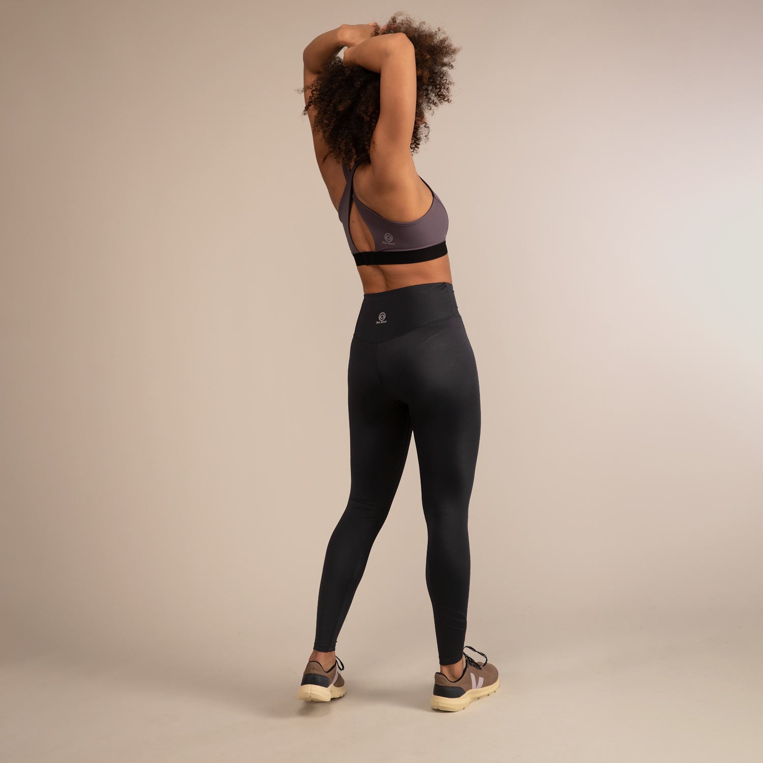 TITAN BLACK LEGGINGS | Recycled Leggings | 3RD ROCK Clothing -  Kendal is 5ft 7 with a 28" waist, 38" hips and wears a size 12 F