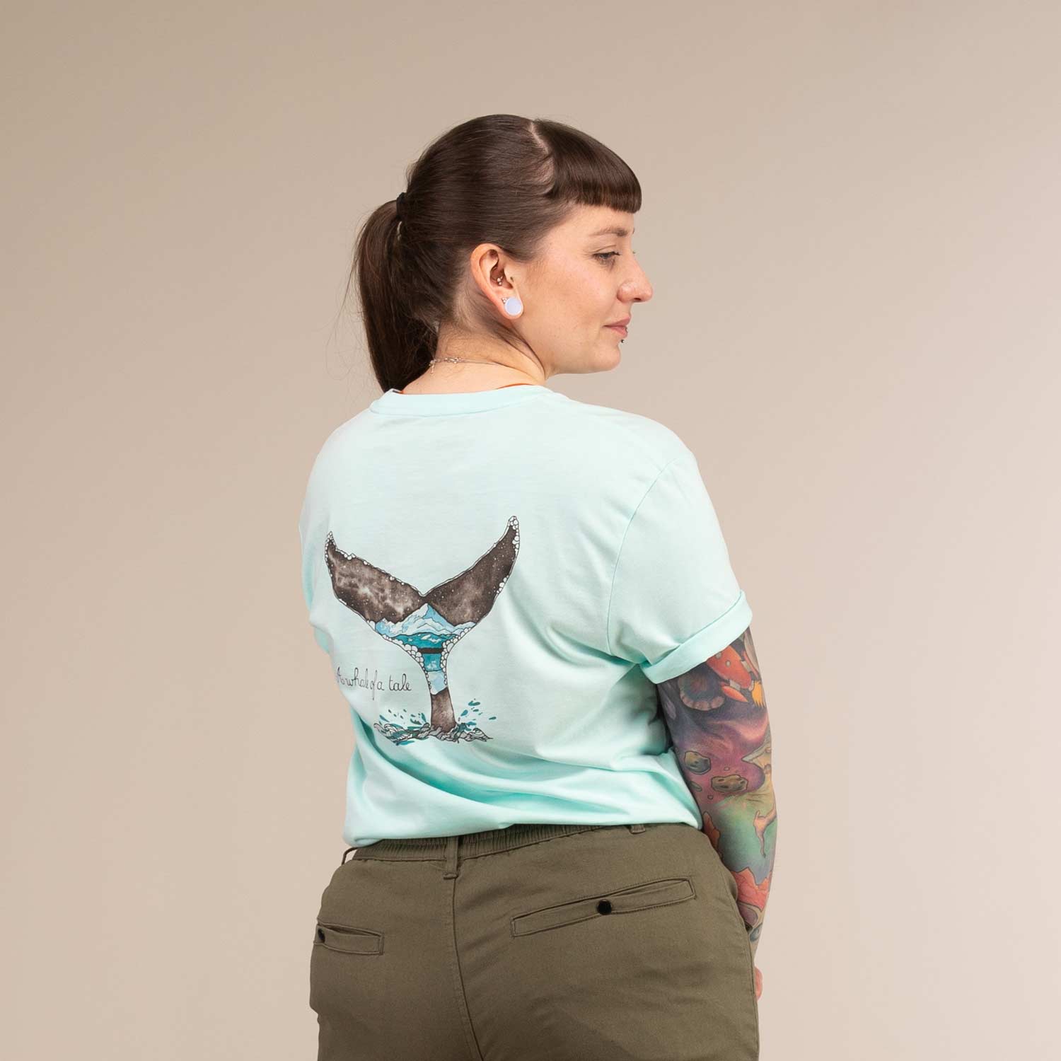 WHALE TEE | Organic Cotton T-Shirt | 3RD ROCK Clothing -  Laura is 5ft 6 with a 36" bust and wears a size M F