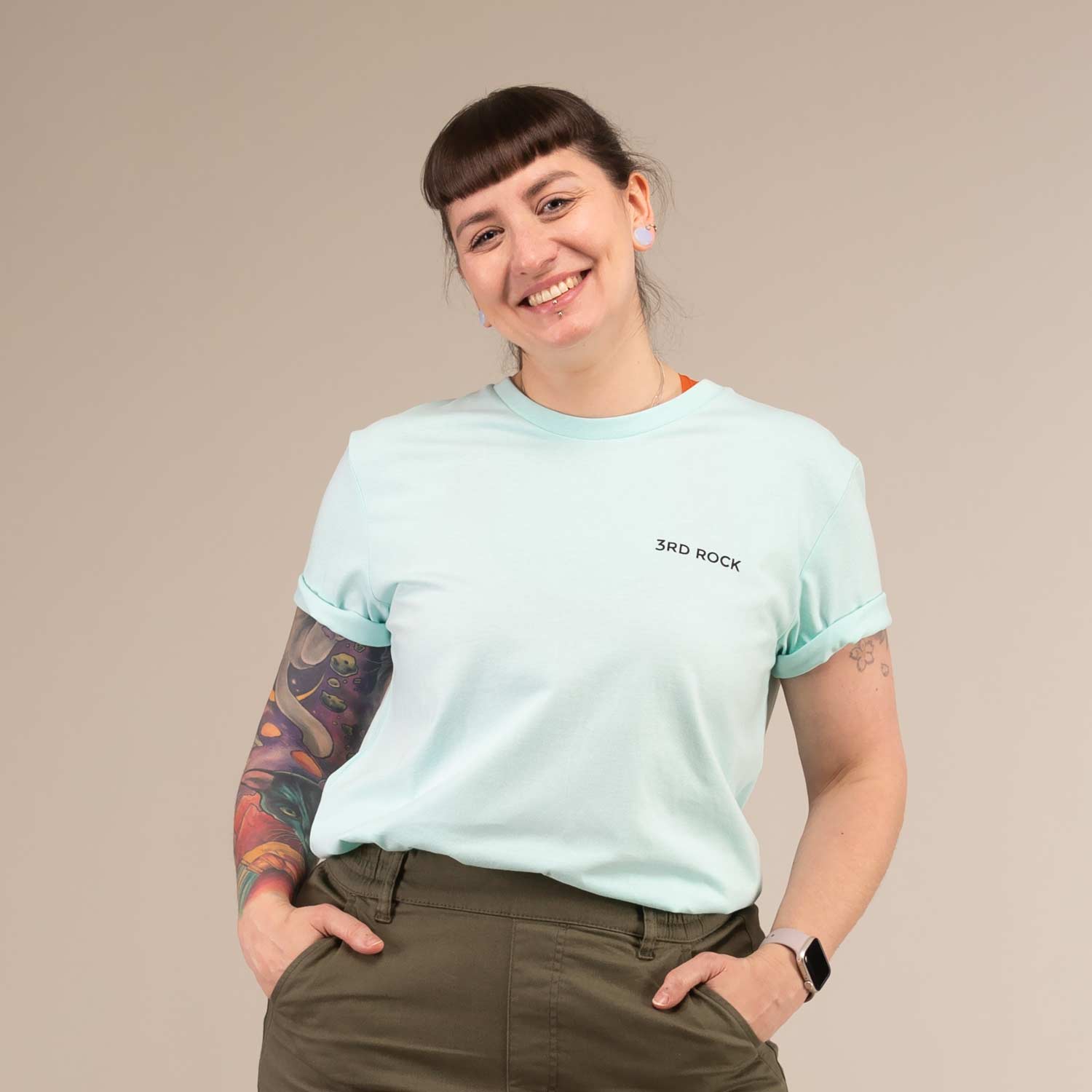 WHALE TEE | Organic Cotton T-Shirt | 3RD ROCK Clothing -  Laura is 5ft 6 with a 36" bust and wears a size M F