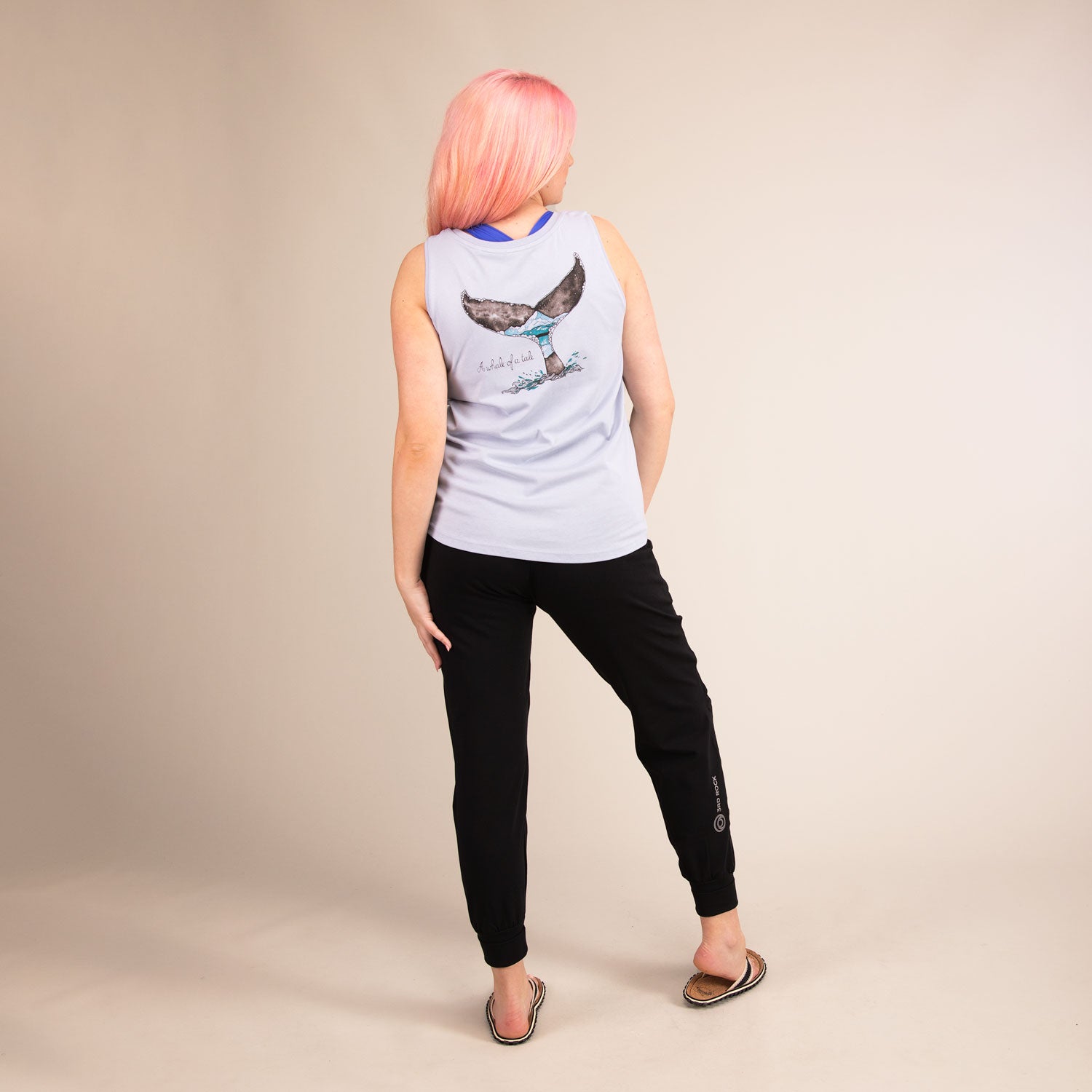 WREN WHALE VEST | Deep Scoop Organic Vest | 3RD ROCK Clothing -  Sophie is 5ft 9 with a 40.5" bust and wears a size L F