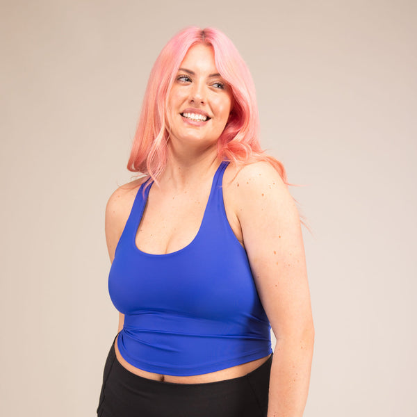 LUNA Sports Bra | Ultra Soft Recycled Bra | 3RD ROCK Clothing -  Sophie is a 34G with a 32" underbust, 40.5" overbust and wears a size 16 F