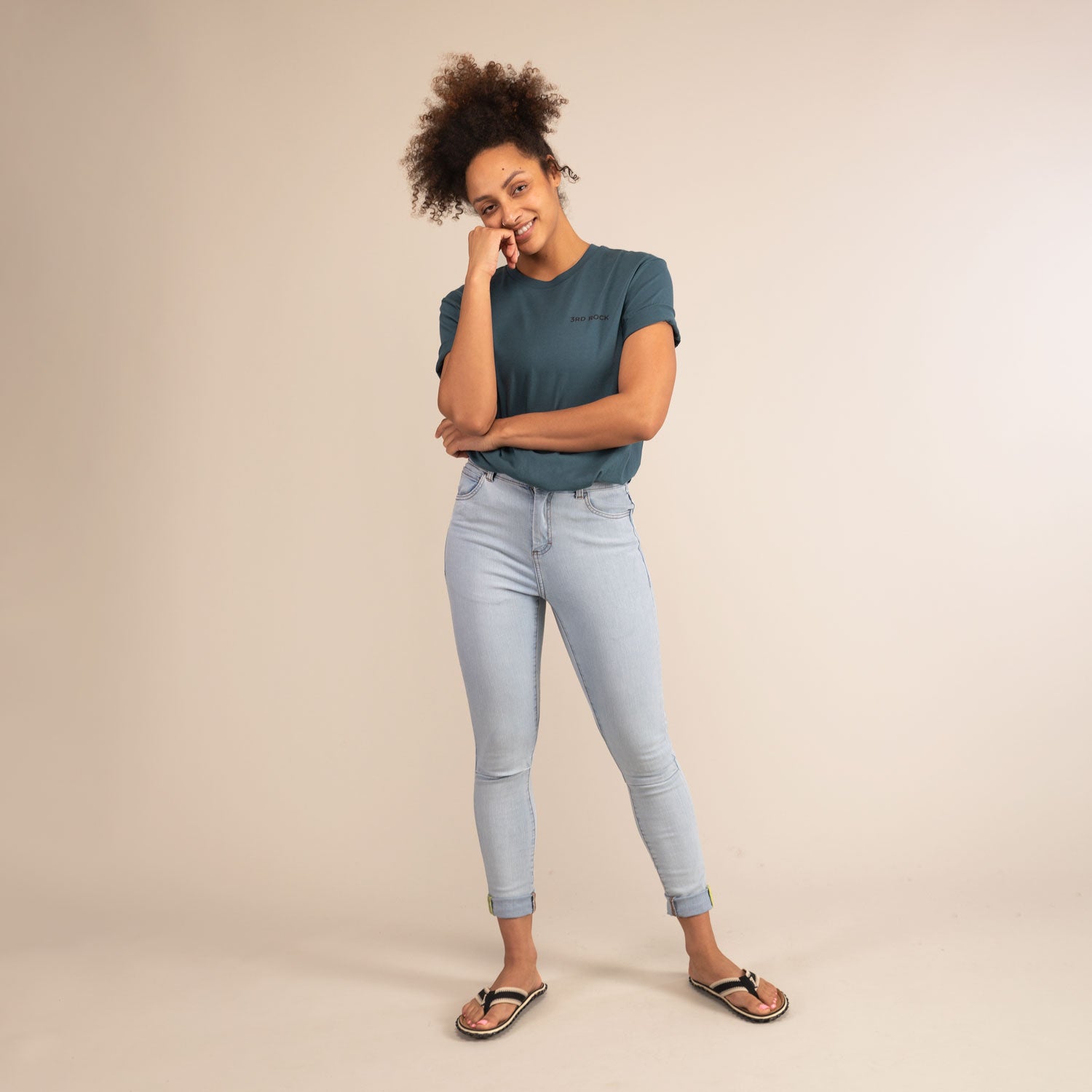 MARPLE JEANS | Skinny Cut Stretchy Sustainable Jeans | 3RD ROCK Clothing -  Kendal is 5ft 7 with a 28" waist, 38" hips and wears a size 28/RL F