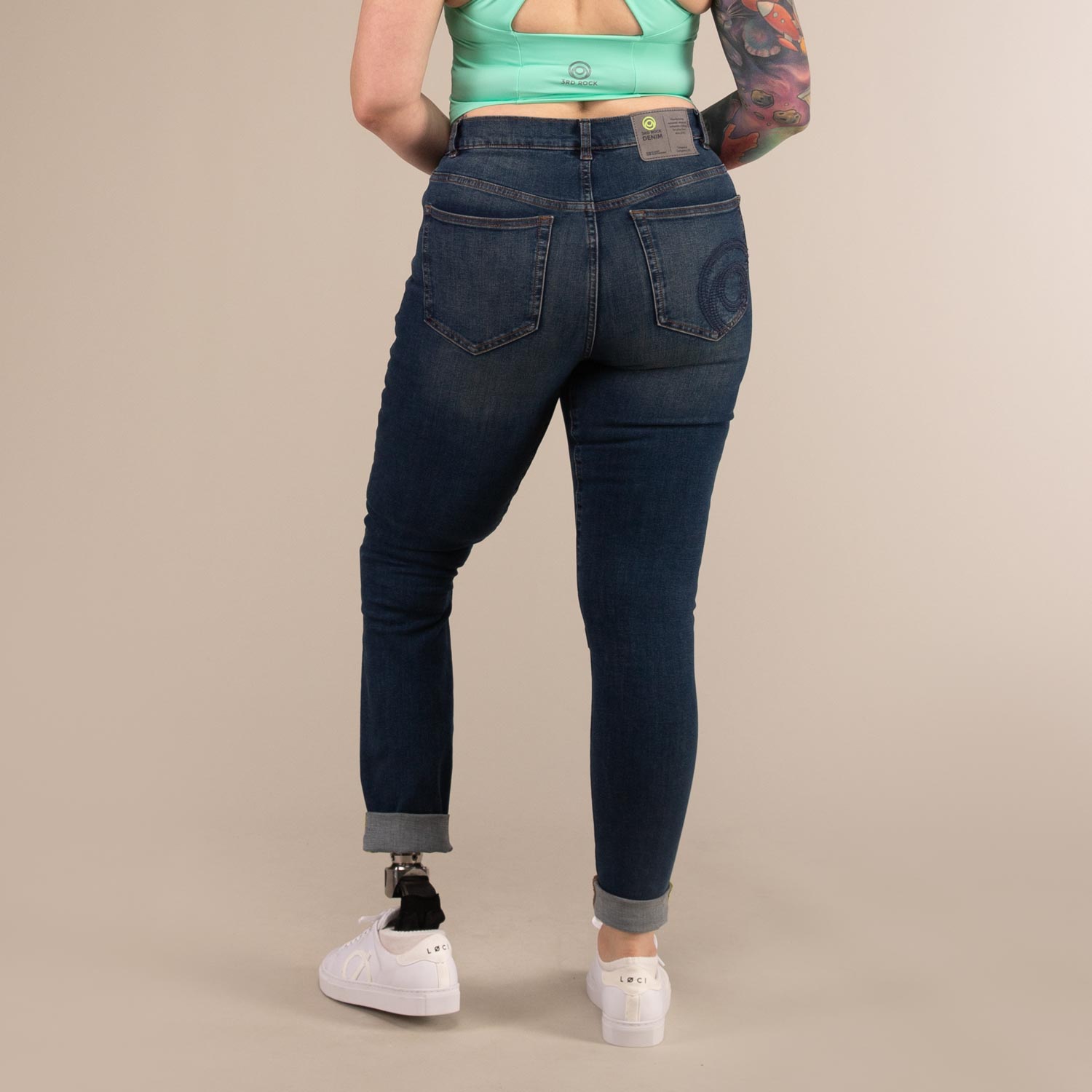 MARPLE JEANS | Skinny Cut Stretchy Sustainable Jeans | 3RD ROCK Clothing -  Laura is 5ft 6 with a 31" waist, 43" hips and wears a size 32/RL F