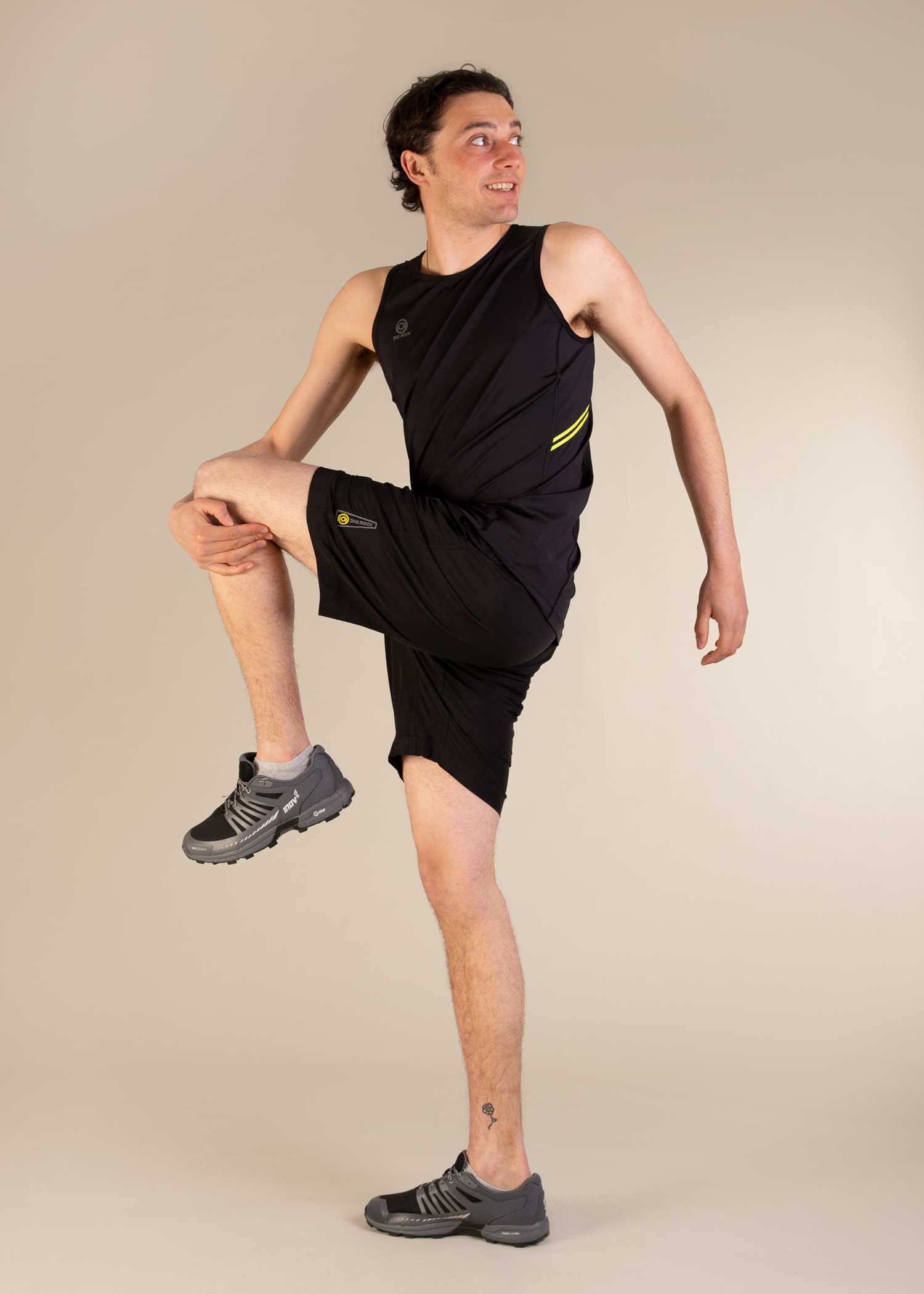 3RD ROCK Sustainable mens swimwear - Kai is 6ft 1" with a 32" waist and is wearing a 32. M