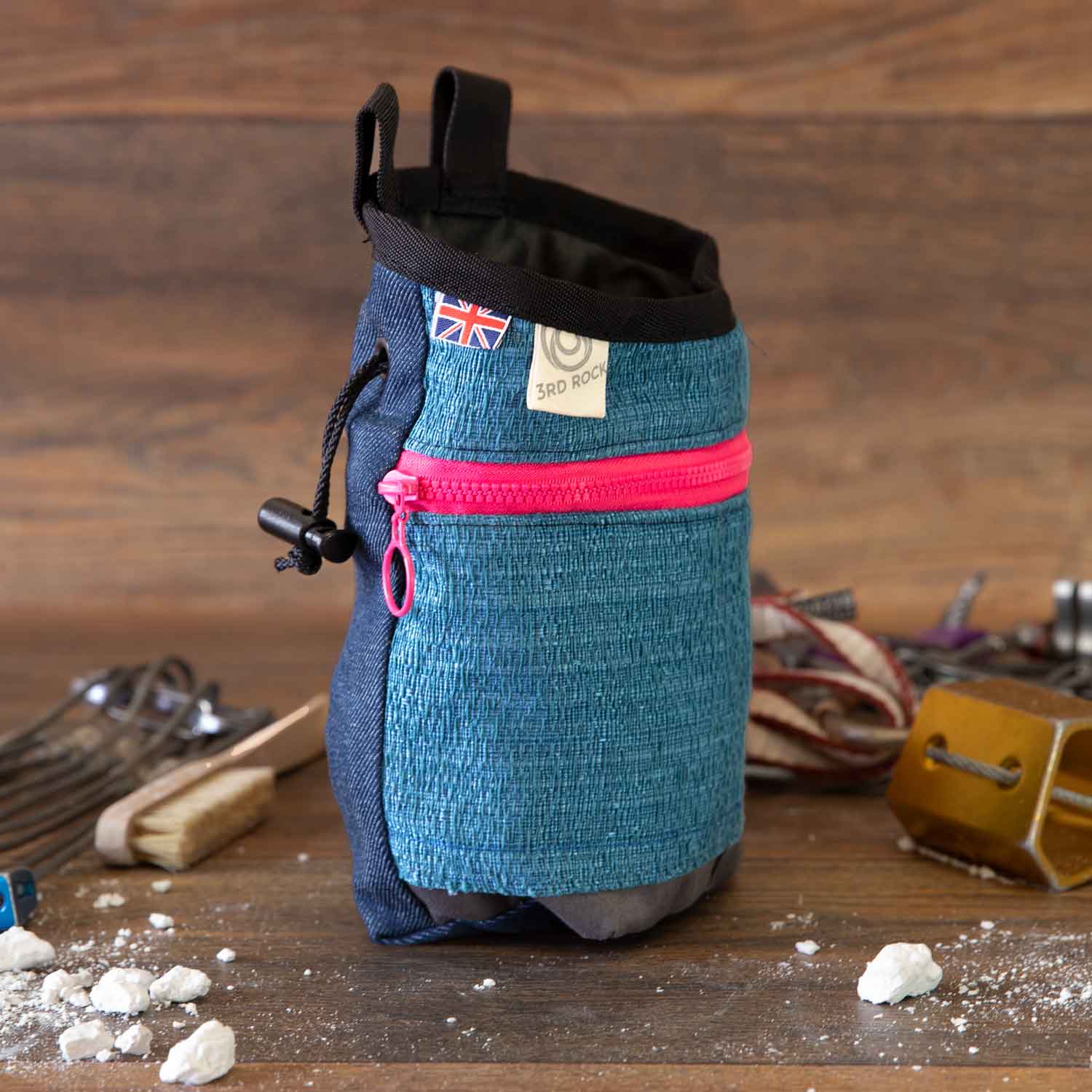 Waxed Canvas Chalk Bag  Bone  STΛTIC Climbing