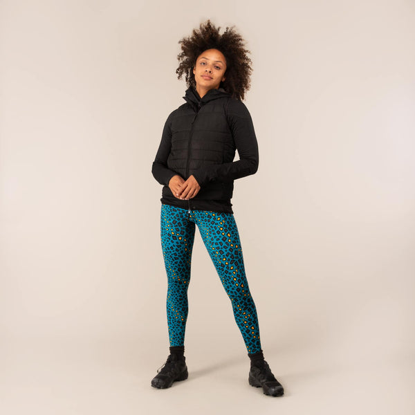 TITAN MINIMAL REPTILE | Printed Recycled Leggings | 3RD ROCK Clothing - Kendal is 5ft 7 with a 28" waist, 38" hips and wears a size 12 F