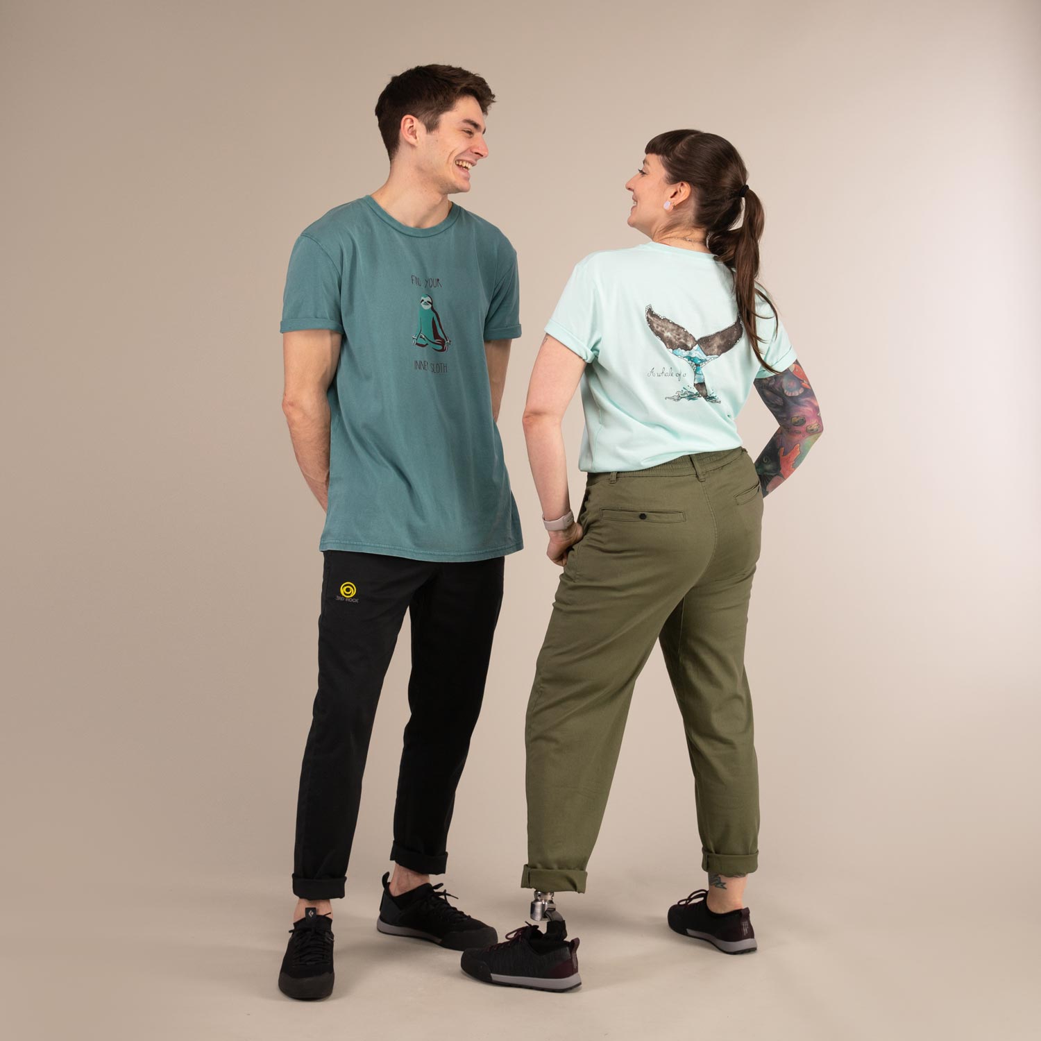 LARK Chinos | Organic Cotton Flexible Chinos | 3RD ROCK Clothing -  Laura is 5ft 6 with a 31" waist, 43" hips and wears a size 32/RL. Billy is 5ft 11 with a 30" waist, 37" hips and wears a 30/RL