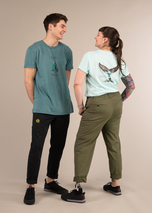 LARK Chinos | Organic Cotton Flexible Chinos | 3RD ROCK Clothing -  Laura is 5ft 6 with a 31" waist, 43" hips and wears a size 32/RL. Billy is 5ft 11 with a 30" waist, 37" hips and wears a 30/RL