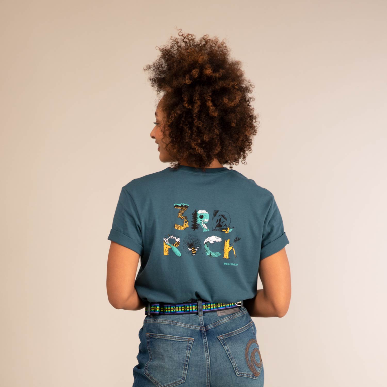 EARTHLOVER TEE | Organic Cotton T-Shirt | 3RD ROCK Clothing -  Kendal is 5ft 8 with a 36" bust and wears a size M F