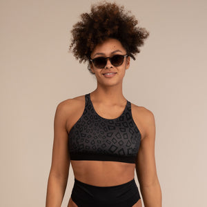 EQUINOX MINIMAL LEOPARD | Reversible Recycled Sports Bra | 3RD ROCK Clothing -  Kendal is a 34D with a 32