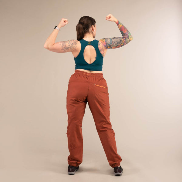 MARGO TROUSERS |  Organic Cotton Climbing Trousers | 3RD ROCK Clothing -  Laura is 5ft 6 with a 31" waist, 43" hips and wears a size 32/RL F
