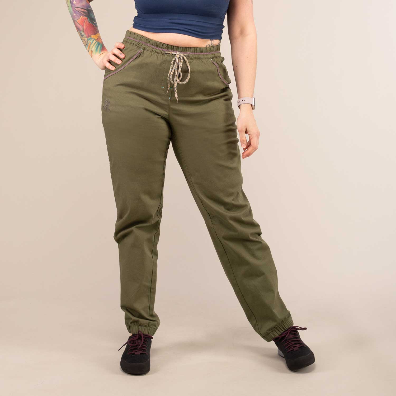 MARGO TROUSERS |  Organic Cotton Climbing Trousers | 3RD ROCK Clothing -  Laura is 5ft 6 with a 31" waist, 43" hips and wears a size 32/RL F