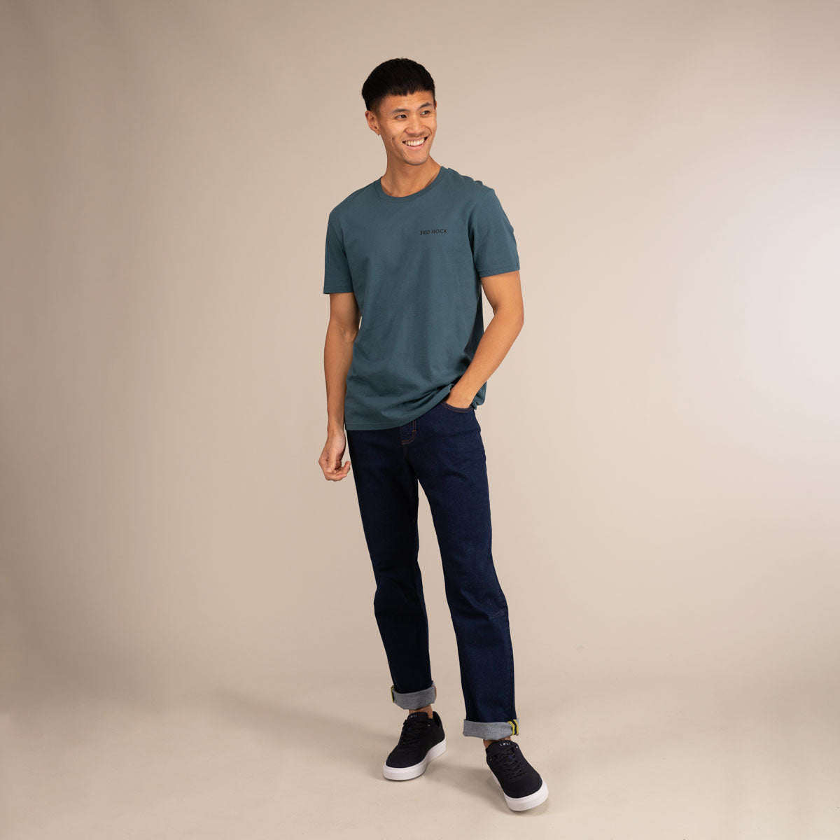 MARS JEANS | Organic Ultimate Movement Jeans | 3RD ROCK Clothing -  Donald is 6ft 1 with a 29" waist, 36" hips and wears a 30/LL, but can also wear a 28" waist for a slimmer fit.  M