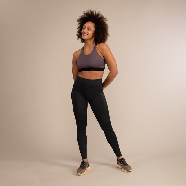 EQUINOX MINIMAL LEOPARD | Reversible Recycled Sports Bra | 3RD ROCK Clothing -  Kendal is a 34D with a 32" underbust, 36" overbust and wears a size 12 F