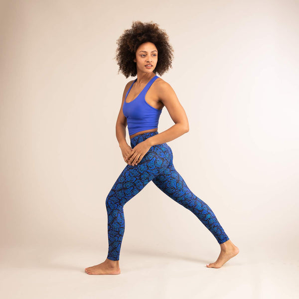 TITAN GEO JAGUAR LEGGINGS | Printed Recycled Leggings | 3RD ROCK Clothing -  Kendal is 5ft 7 with a 28" waist, 38" hips and wears a size 12 F