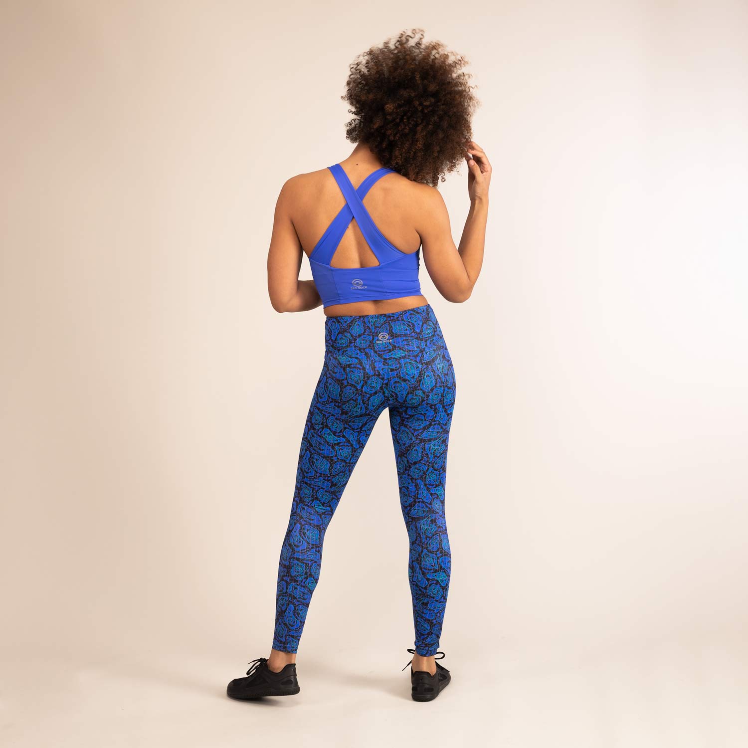 TITAN GEO JAGUAR LEGGINGS | Printed Recycled Leggings | 3RD ROCK Clothing -  Kendal is 5ft 7 with a 28" waist, 38" hips and wears a size 12 F