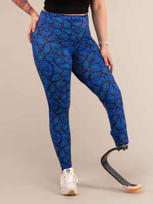 TITAN GEO JAGUAR LEGGINGS | Printed Recycled Leggings | 3RD ROCK Clothing -  Laura is 5ft 6 with a 31.5